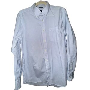 Nautica Men's Light Blue Casual Button-Down Shirt Medium